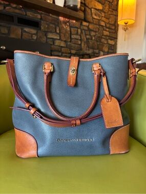 Dooney & Bourke Shelby Shopper Elephant Grey Pebbled Leather Tote Bag